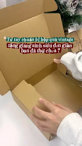 Tự tay chuẩn bị hộp quà vintage tặng giáng sinh siêu đơn giản #happybirds #vanphongpham #LearnOnTikTok #hopqua #quatang 