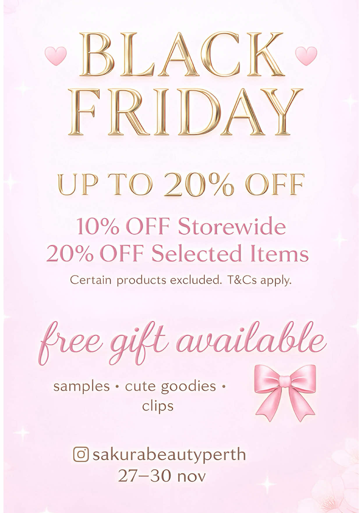 🖤💗 BLACK FRIDAY IS HERE 💗🖤 Basket full, deals loaded — your glow upgrade starts NOW.🛍️ Grab your Medicube, Seoul1988, Numbuzin, Rejuran & more before they’re gone 🔥 10% OFF storewide | 20% OFF selected items @sakurabeautyperth 🌸✨ #blackfriday #perthbeauty #kbeautyau #perthshopping #perthskincare 