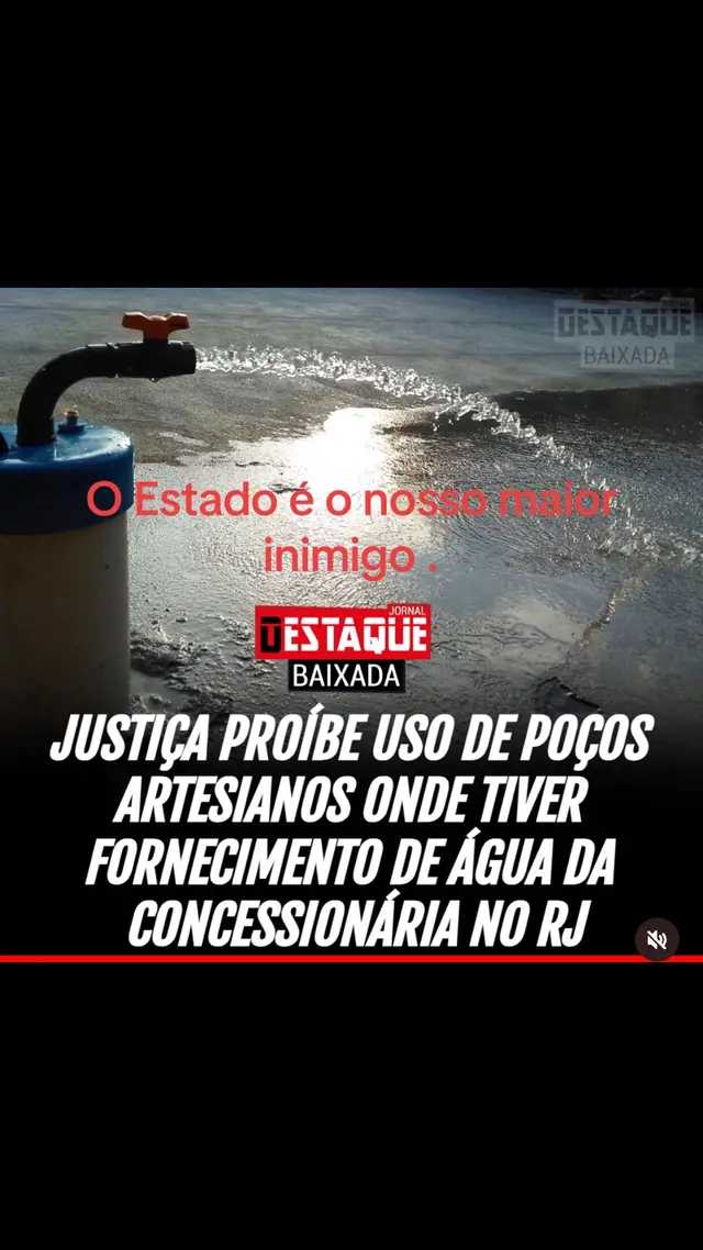 Bizarro, a justiça do RJ determinou que vc não poderá ter poço artesiano caso na sua localidade tenha abastecimento de concessionárias. Já já vão proibir até de usar água da chuva, agora pergunto : Que direito tem a justiça de determinar a água que utilizo ou a comida que como ? #brazil #vergonha #justica #agua #natural 