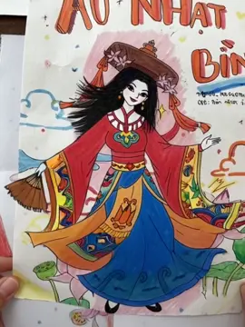 Ứng dụng AI vào bài vẽ cho học sinh lớp 5 ♥️ tranh bạn nào vô nhận hàng 😁#viraltiktok #viralvideo #ttart #mithuat #trangphucdantoc 