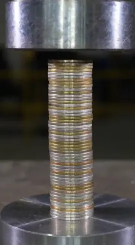 Hydraulic Press vs 150 mixed Metal.Coins #HydraulicPress  #Satisfying #shorts 