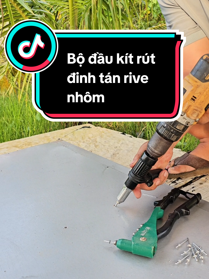 Bộ đầu kít rút đinh tán rive nhôm gắn máy khoan pin.  #daurutdinhtan #daurutdinhtanmaykhoan #daurutdinh 