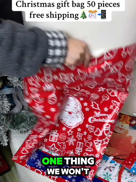 This 50 Piece Christmas Gift Bag Set will save you so much time wrapping all those gifts your buying #christmas #christmaswishlist #tiktokshopblackfriday #tiktokshopcybermonday #ttsnortheast