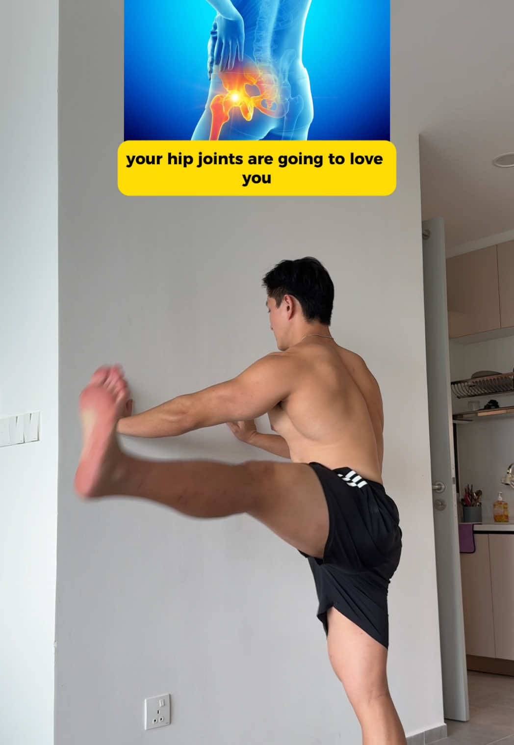 Relieve stiffness and pain in your hips, spine and lower back. Strengthens your muscle and joints in just 5mins✨#fyp #exercise #health #wellness #movement     