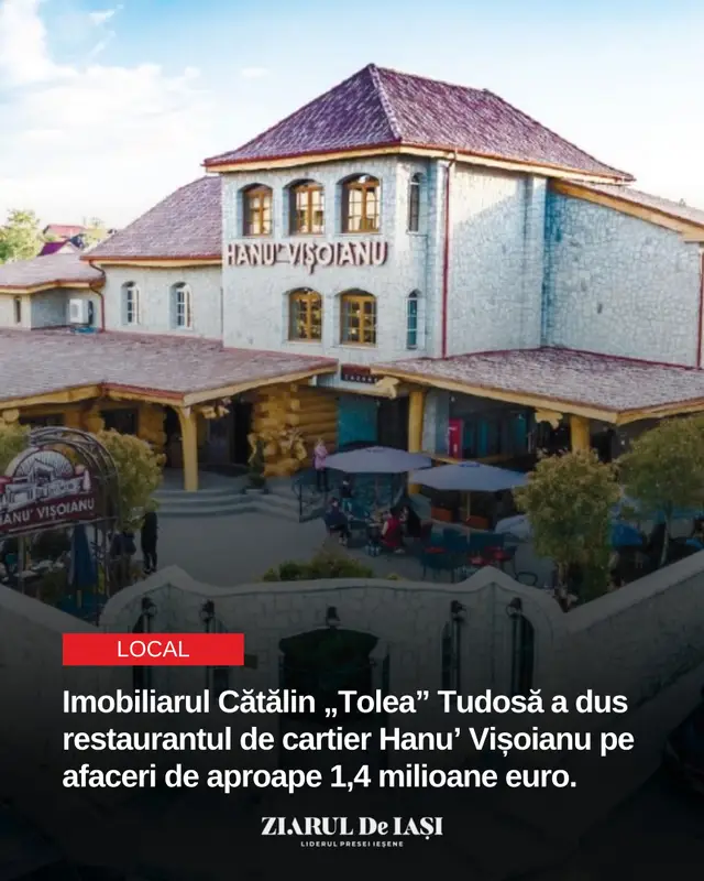 În trei ani, cifra de afaceri Hanu’ Vișoianu, care a început ca restaurant și anul trecut a devenit hotel de patru stele, deținut de dezvoltatorul imobiliar Cătălin Tudosă, zis „Tolea”, a crescut de peste două ori și jumătate: de la 2,87 milioane lei în 2021 la 7,15 milioane lei în 2024, echivalentul sumei de 1,4 milioane euro.