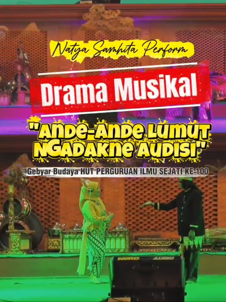 Drama Ande Ande Lumut By @natya.samhitacrew . Dalam rangka memeriahkan Gebyar Budaya HUT 100 Tahun Perguruan Ilmu Sejati Sukorejo Saradan Caruban, Natya Samhita mempersembahkan Drama Musikal “Ande-Ande Lumut” yang dikemas secara modern. #drama #dramamusika #legenda #andeandelumut #fyp 