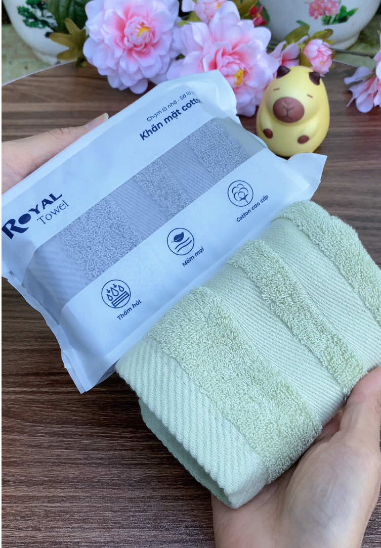 Khăn mặt cotton cao cấp có bao bì riêng chất lượng lắm ạ #taphoahachi 