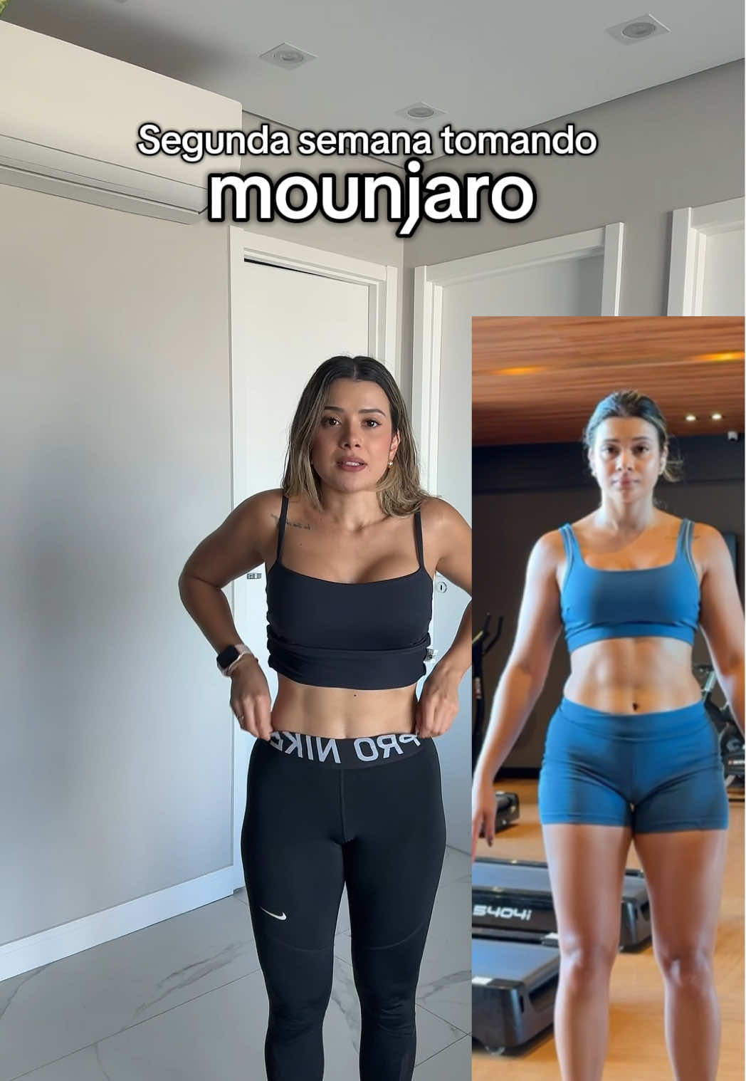 Ontem comecei minha segunda semana, já foram -2,5kg e nas fotos da pra ver que estamos melhorando do antes e o de hoje!  #emagrecercomsaude #mounjaro #dieta 