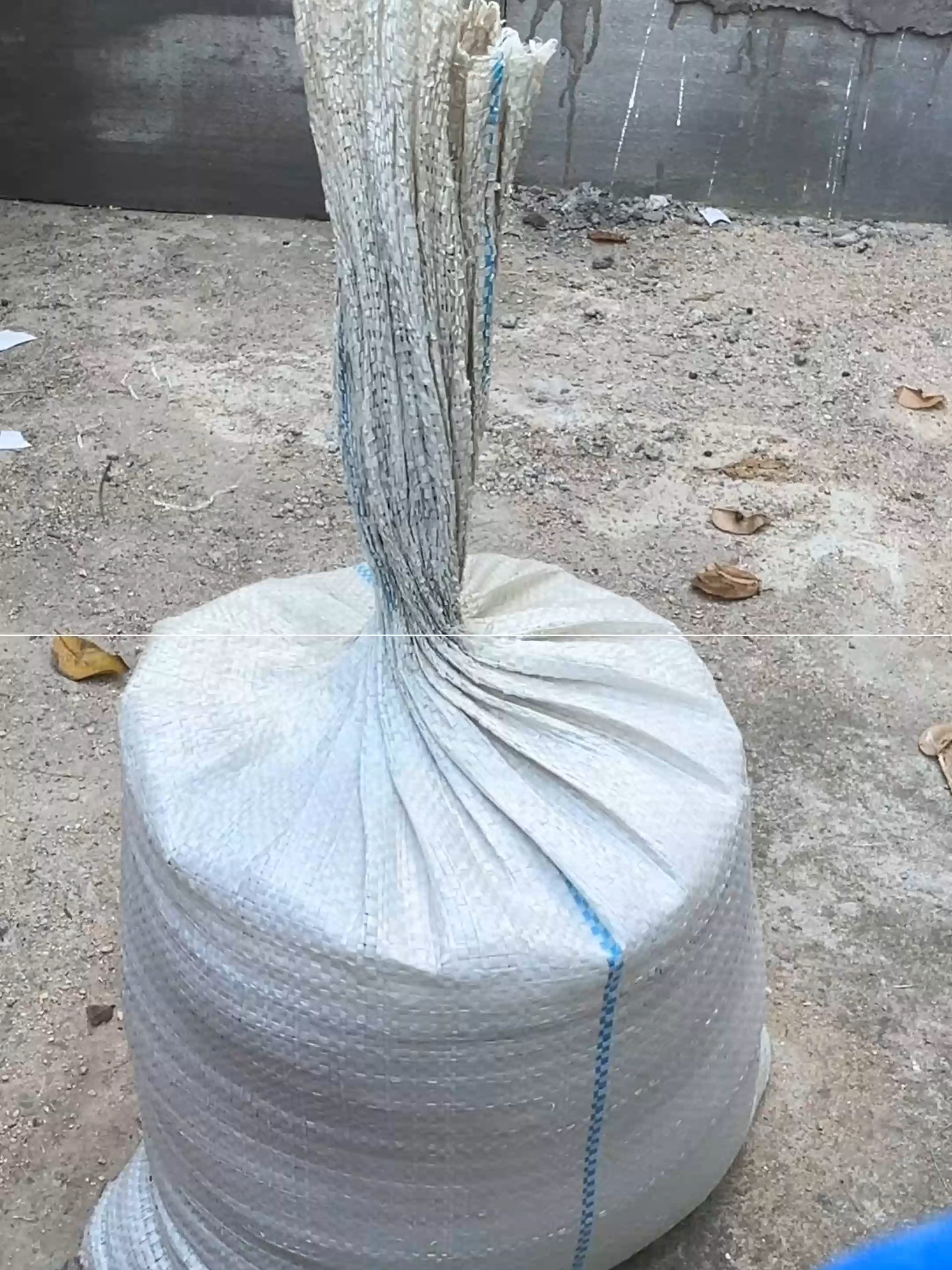 OMG Genius!!.. Smart Way to Knot a Sack!!#concreteblocks