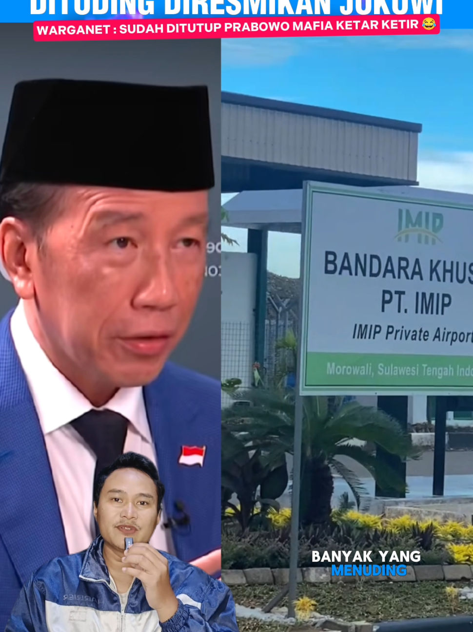 Kisruh Bandara Morowali diduga ilegal dituding diresmikan era Jokowi ditutup Presiden Prabowo #fyp #viralditiktok #bandara #morowali #jokowi 
