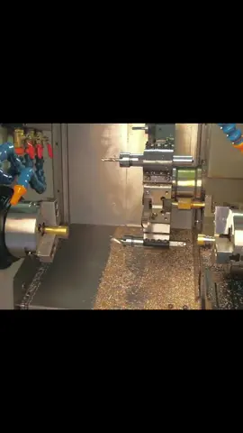 Double spindle lathe processing#cutters #Milling #cncmachining #Brass