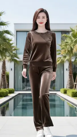 Bộ Nhung Quần Dài Tay Dài Phối#bo #bodo #bodonhung #thoitrangtrungnien #fyp @Thu thủy review đồ xinh 