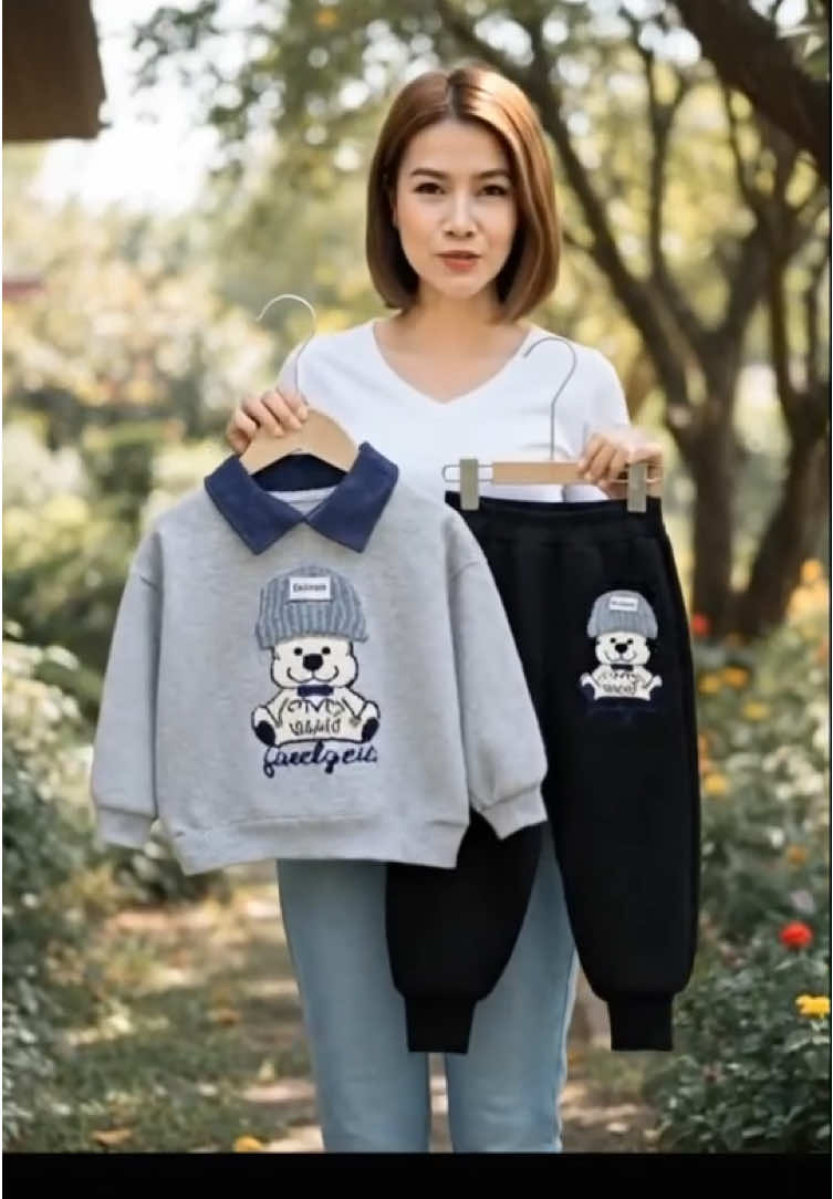 #ชุดเด็ก ฤดูใบไม้ผลิและใบไม้ร่วง สไตล์เกาหลี พร้อม #เสื้อกันหนาว และ #กางเกงขายาว #เด็กผู้ชาย #เด็กผู้หญิง 