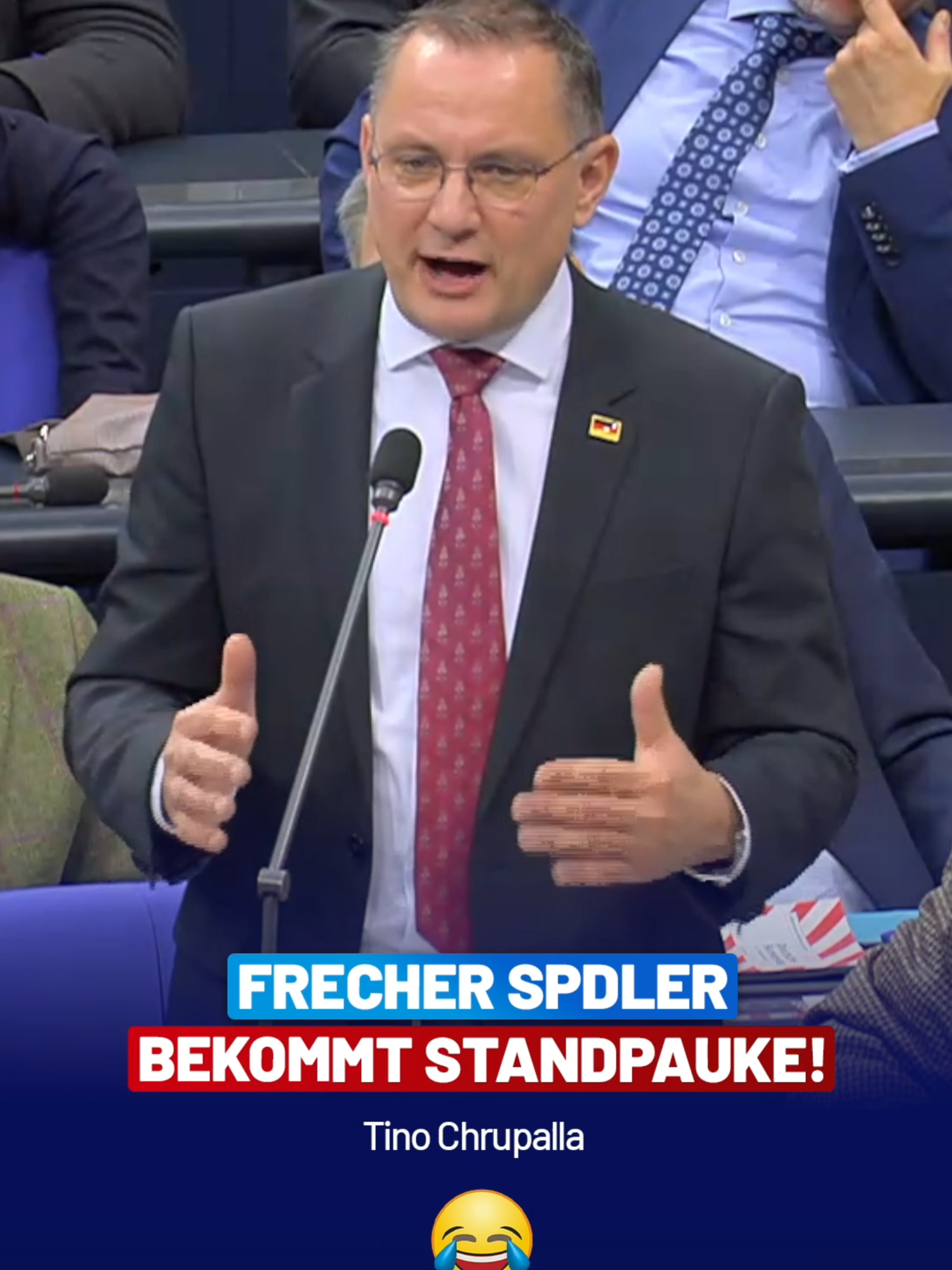 Frecher SPDler bekommt Standpauke! #Chrupalla #Bundestag #AfD