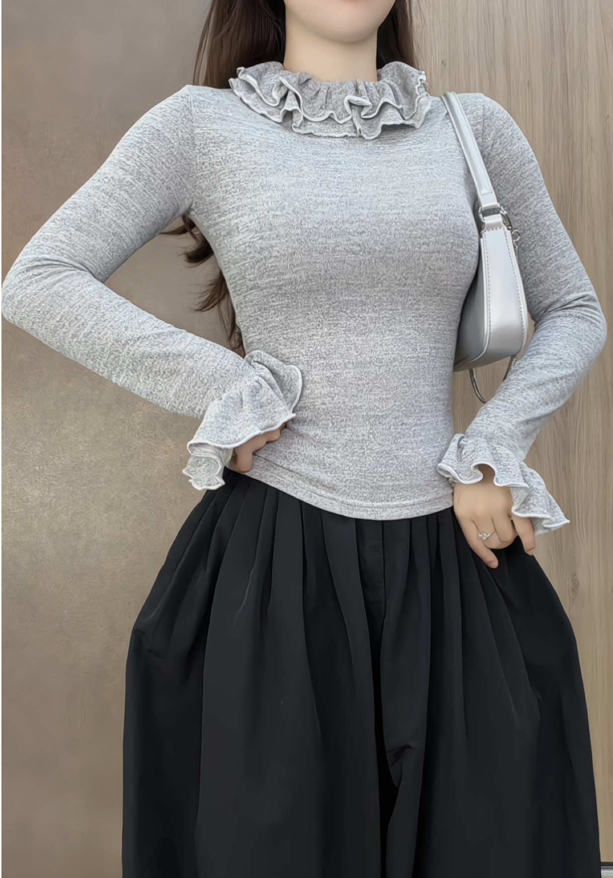 Áo thun ôm giữ nhiệt chất len tiêu co dãn #thờitrang #áo #xuhuong #aogiunhiet 