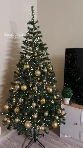 the tree may be unfinished, but the mood is already glowing with love 🎄💫 #christmastree #fairylights #christmas2025 #christmastiktok #holidays 