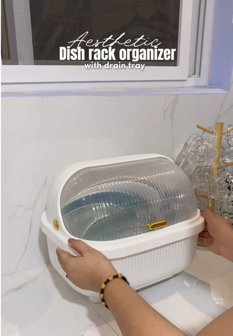 Dish rack drainer / dish rack organizer na minimalist at sakto sa Small kitchen mga mommy ✨ #dishrackorganizer #dishrack #kitchenware #dishdryingrack #dishrackdrainer 