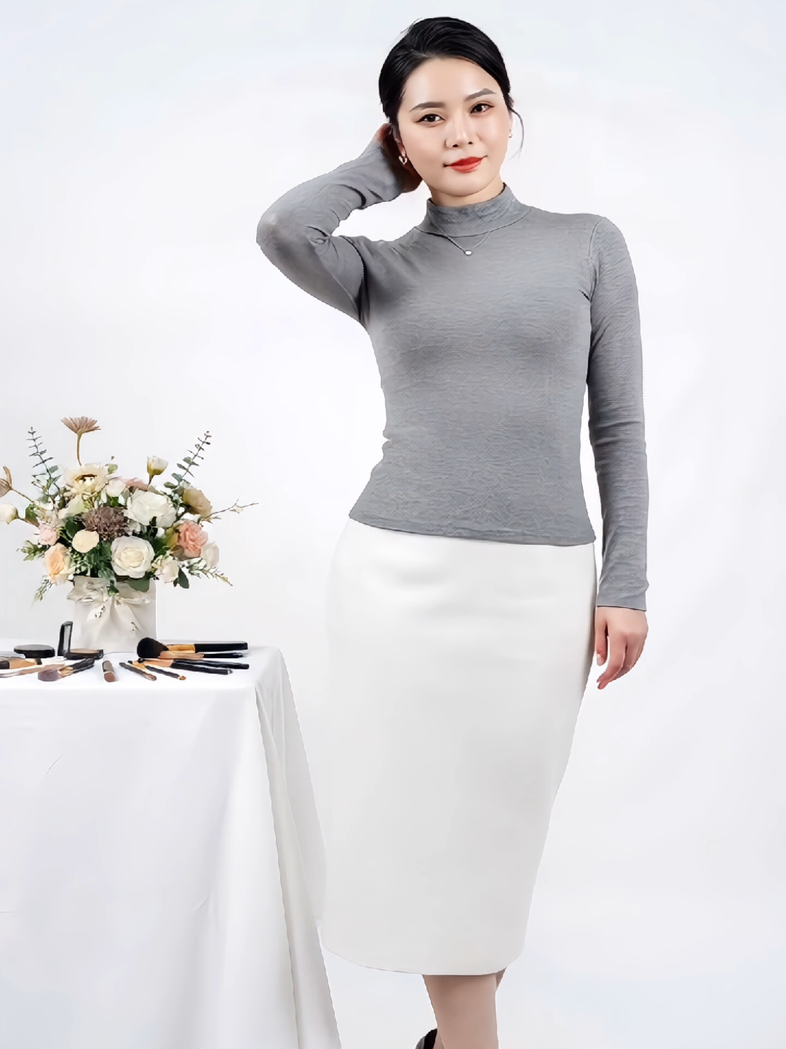 Áo thun cổ lọ ôm body. #aothuntaydai #aothudong #thoitrangtrungnien #quanaotrungnien #linhlinhshop17 