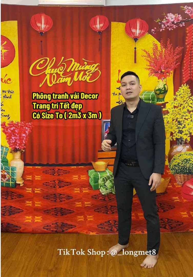 Tranh Tết , Phông tranh vải Decor Trang trí Tết , có Size ( 2m3 x 3m ) [ P1135 ] #_longmet8  #tiktokshop  #phongnentrangtritet  #decortet 