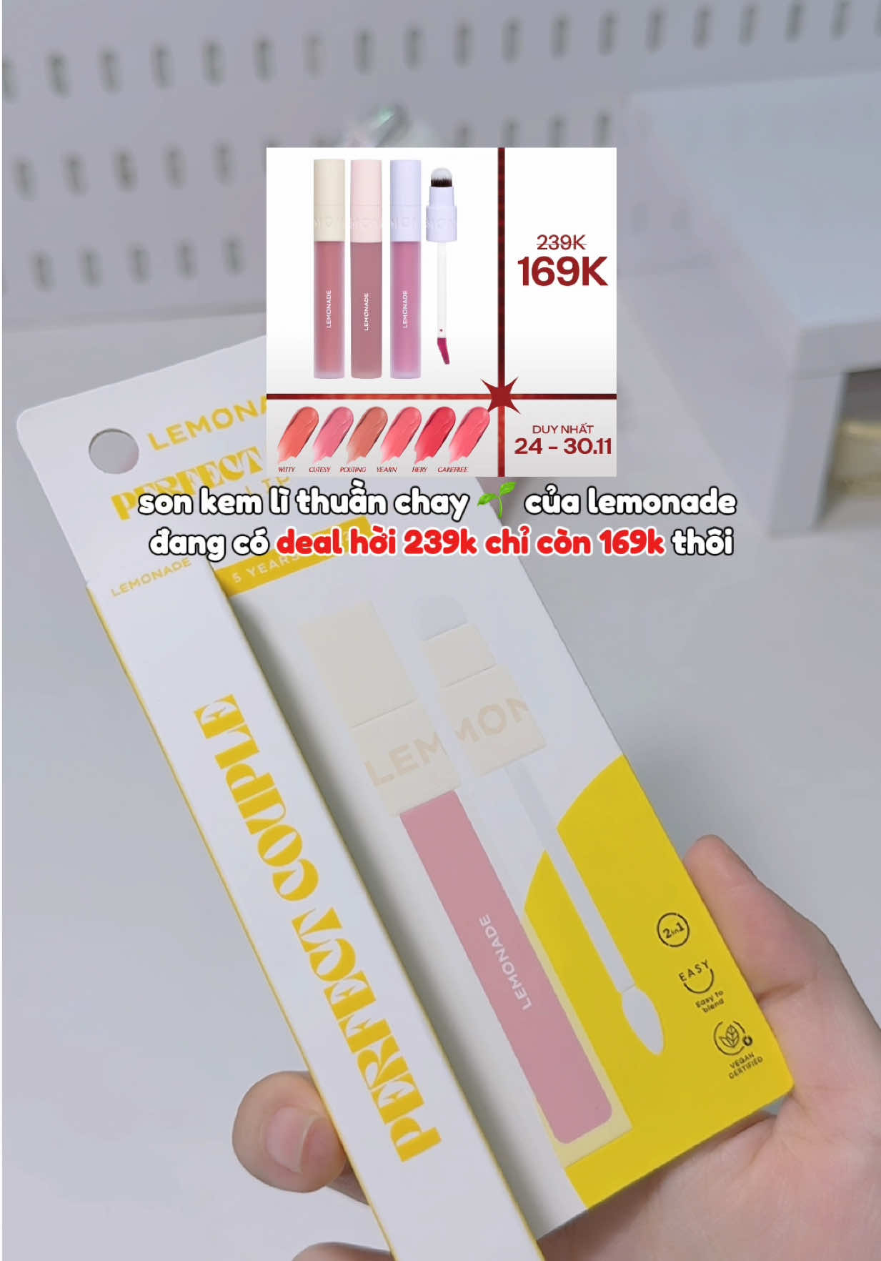 màu son chân ái cho giáng sinh 🍒#sonthuanchay #sonli #reviewson #lemonade #makeup 