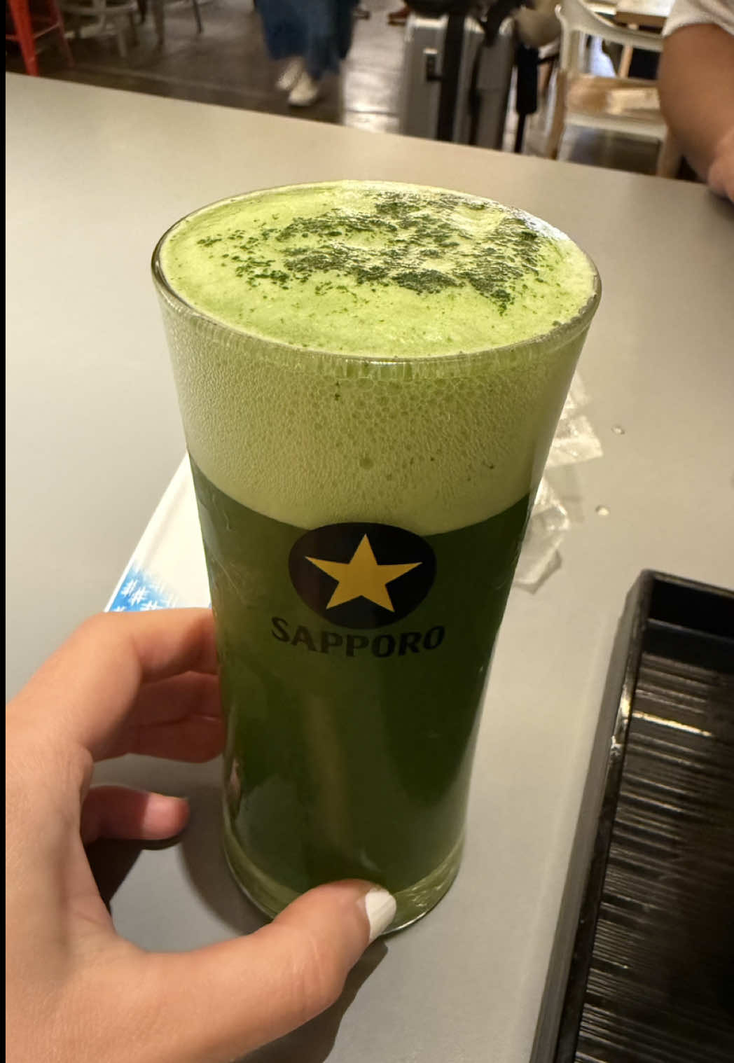 Have you ever tried a macha beer? 🍺🍵 #kyoto #japan #macha #machabeer #kyotostation