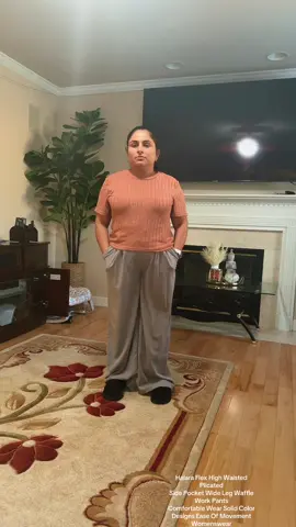 #Halara Flex High Waisted Plicated Side Pocket Wide Leg Waffle Work Pants Comfortable Wear Solid Color Designs Ease Of Movement Womenswear #TikTokShopBlackFriday #TikTokShopCyberMonday 