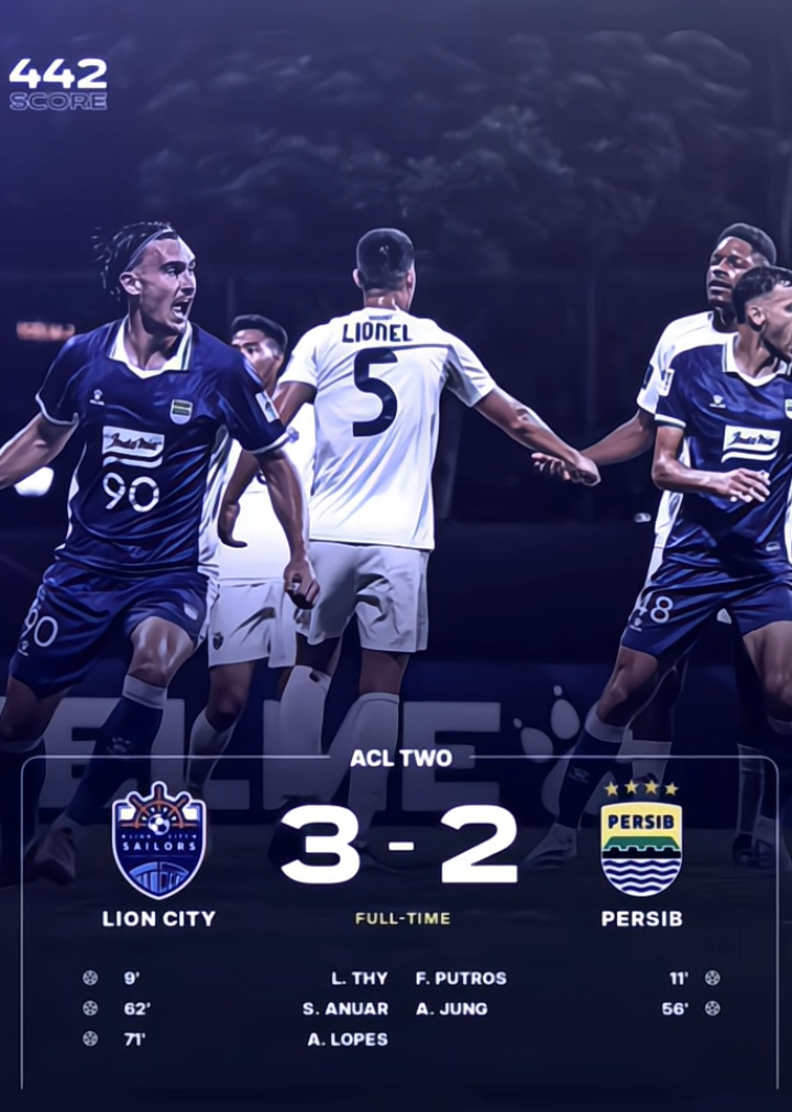 FT : Lion city sailors 3 - 2 Persib bandung  Persib harus menang melawan bangkok united di pertandingan berikutnya, NT persib 😭 #persibbandung #lioncitysailors #acltwo #footballtiktok #fyp 