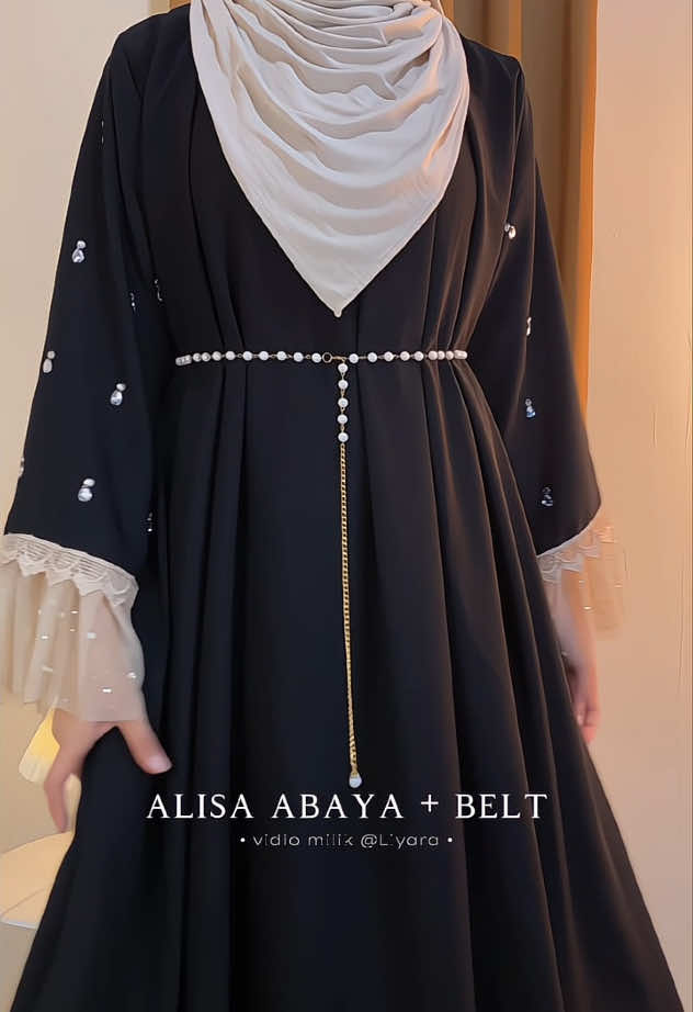 Membalas @•🦋 anisa 🦋• jadi makin cantik di tambah belt mutiara 😍😍 #abaya #abayagirls #abayastyle #abayafashion 