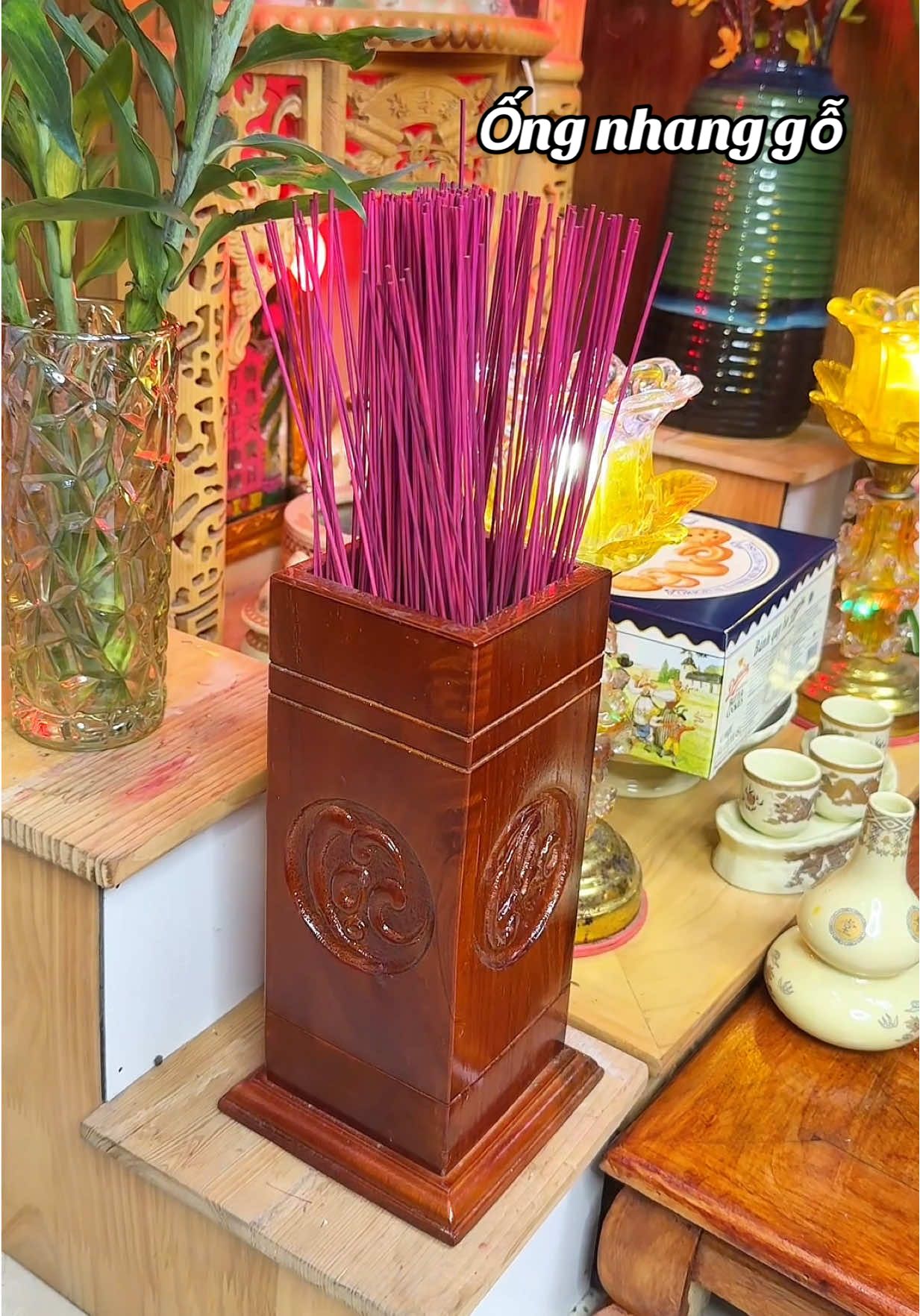 Ống đựng nhang hương bằng gỗ cao cấp , đẹp , trang trọng #ongdungnhangbanggo #ongdungnhang #onghuonggo 