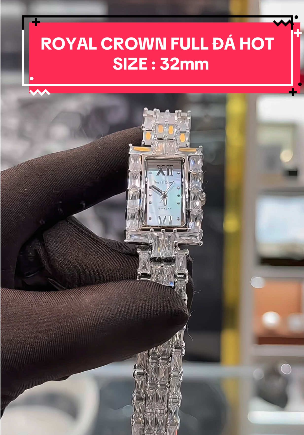 RoYal Crown Full Đá Baguette Siêu Sáng Sẵn 1C Giao Ngay ❤️ Size : 32mm #37watchluxury #xuhuong #thinhhanh #trending #đồnghồnữ 
