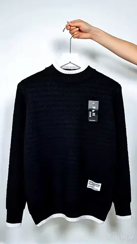 Áo len nam cao cấp phong cách Hàn Quốc kiểu rích rắc hiện đại - AL15 Menswear Đen áo sweater Shirt Shirt#thoitrangnam #xuhướng #aolennam 