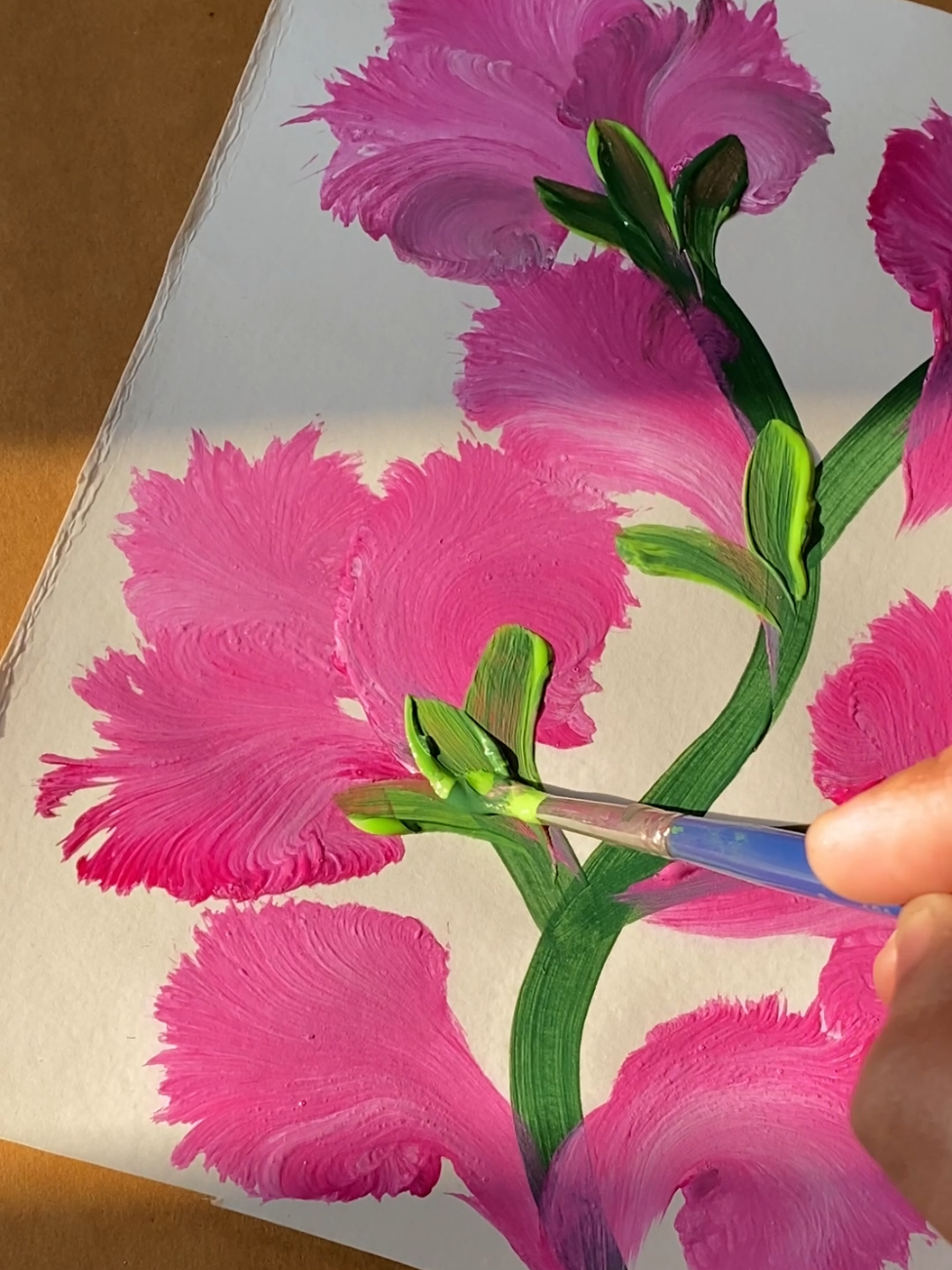 Onestroke flower painting is the most satisfying to watch🖌️🎨 . . . . . . . . . . #onestroke #floralpainting #acrylicflowers #flowerpainting #onestrokepainting 