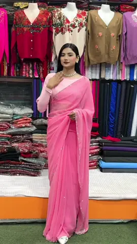 Hand embroidery saree with blouse #niranjanafancycollection #2025tiktokcreatorsearchinsights #foryoupage❤️ #goviral 