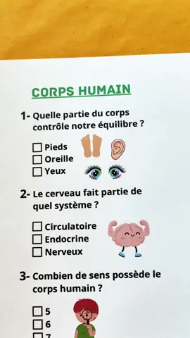 Quiz corps humain  #quiz #corpshumain #médecine #questions #france 