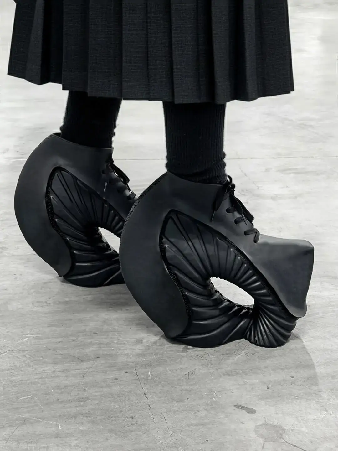 Footwear Prototype by SCRY. Designer's IG: scccccry. From SCRY EDIACARAN. Images via @scccccry / @scry_lab on IG. #fashion #shoes #platformshoes #goth #boots 