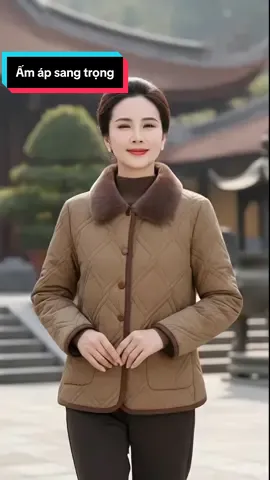 Áo khoác phao lót lông mềm ấm tặng mẹ #hoale4mua #aokhoactrungnien #aotrungnien #aophaonu #aonu 