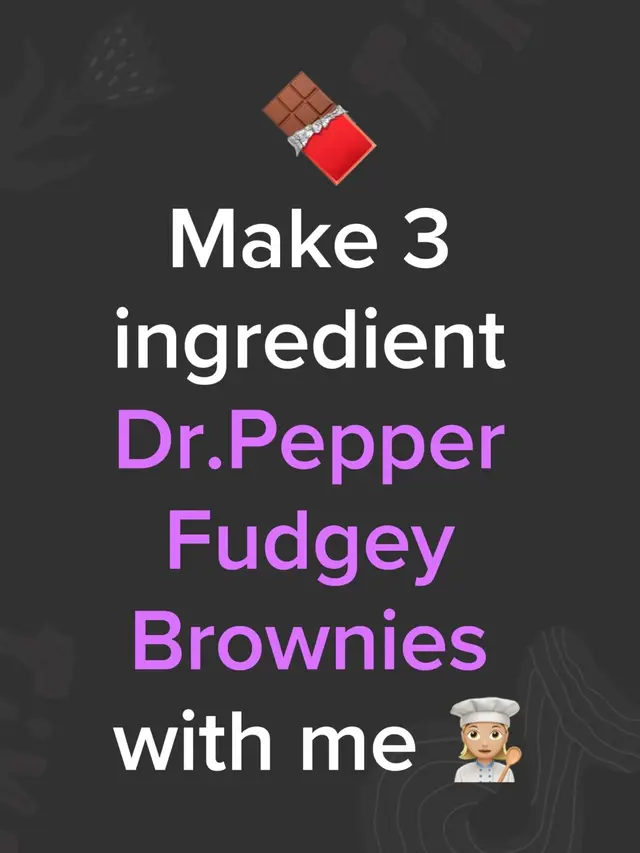 I’ve tried soda cake mixes and LOVE them, so figured I’d give this a shot! Super Fudgey and yummy 😋  #drpepperbrownies #3ingredientsrecipes #brownies #supersimplebrownies 