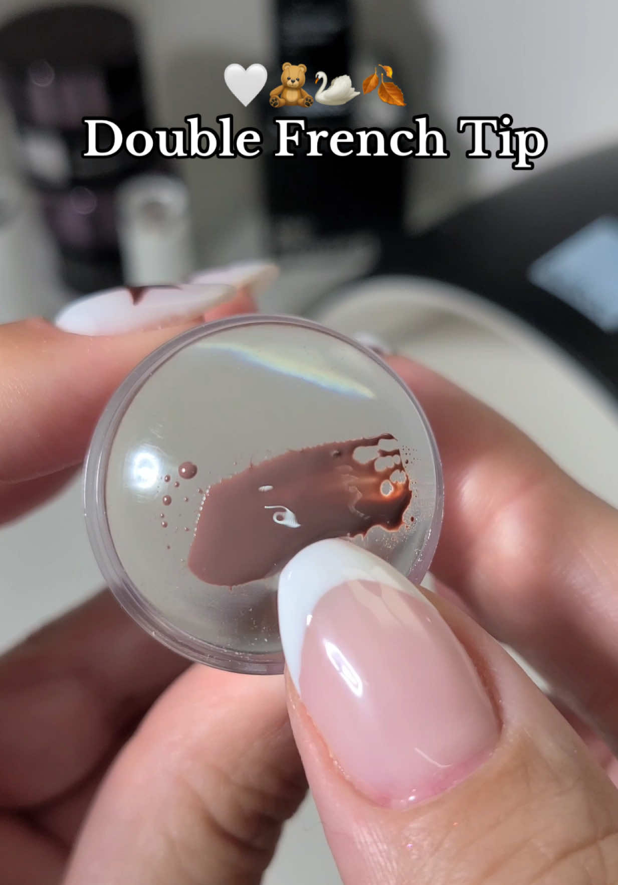 Creating a double French tip using a nail stamper 😍💅✨ #frenchtipnails #nailart #nailboo #nail #nailinspo 