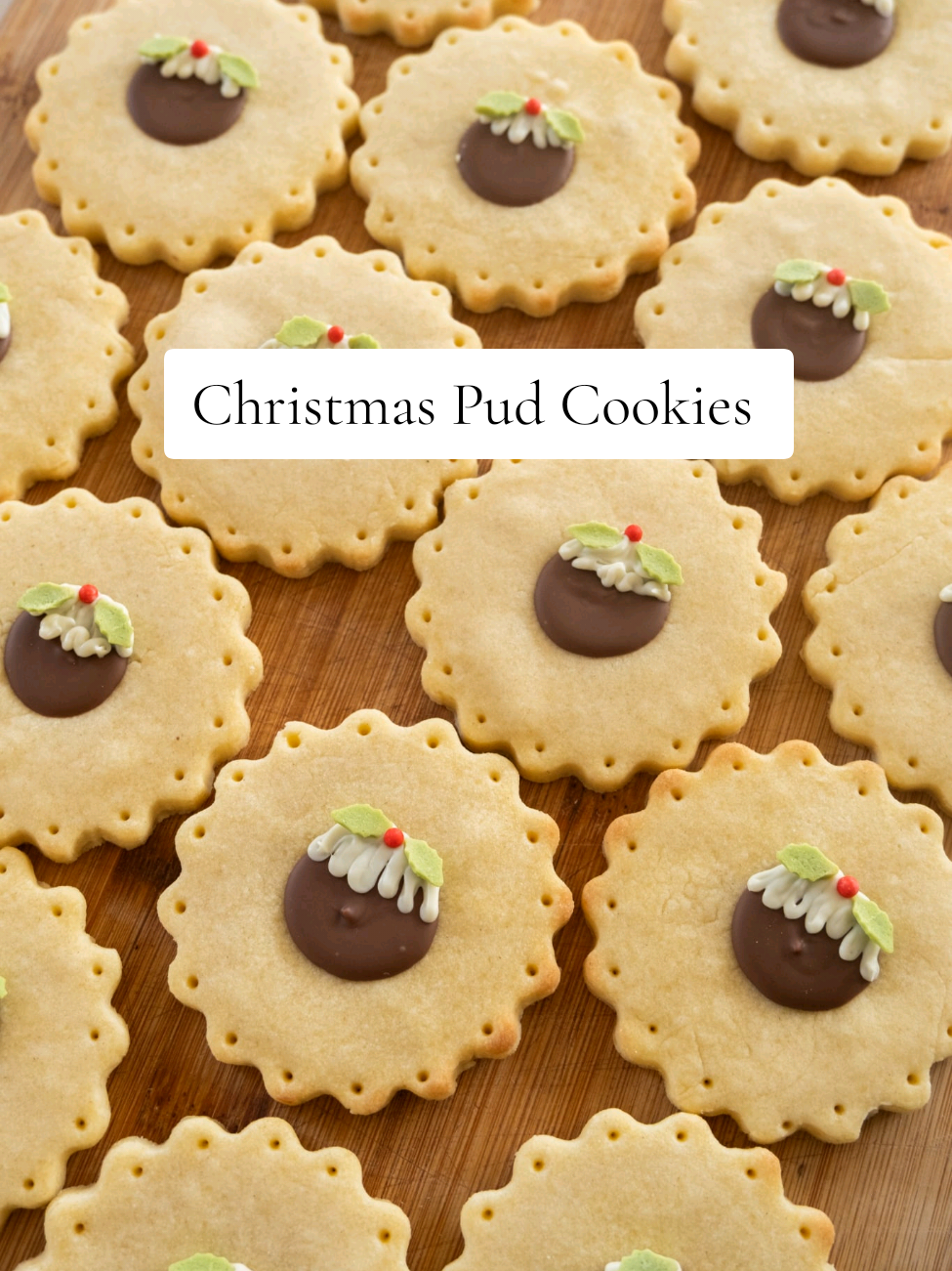 The CUTEST Christmas Pud Cookies, recipe below 👇🏻  🥣225g Plain Flour 🧈150g cold baking butter 🍬75g caster sugar 🍫 65g milk chocolate, melted 🍫 50g white chocolate, melted Holly sprinkles  Place the flour, butter and sugar in a bowl. Rub the butter into the dry ingredients until a dough forms. This can take a few minutes. Once the dough is formed, cut it into rounds. Use a measuring spoon or bottle lid to press down into the cookie to create a dent. Freeze for at least an hour. The longer the better. Preheat your oven to 170°C. Bake for 10 minutes or until the edges start to brown, leave to cool completely before taking off the baking tray. You may need to press down the spoon/bottle lid if you find your dent has risen. Fill with chocolate, leave to set before adding the white chocolate on top with the holly sprinkles.  #baketok #christmasbaking #bakingtiktok 