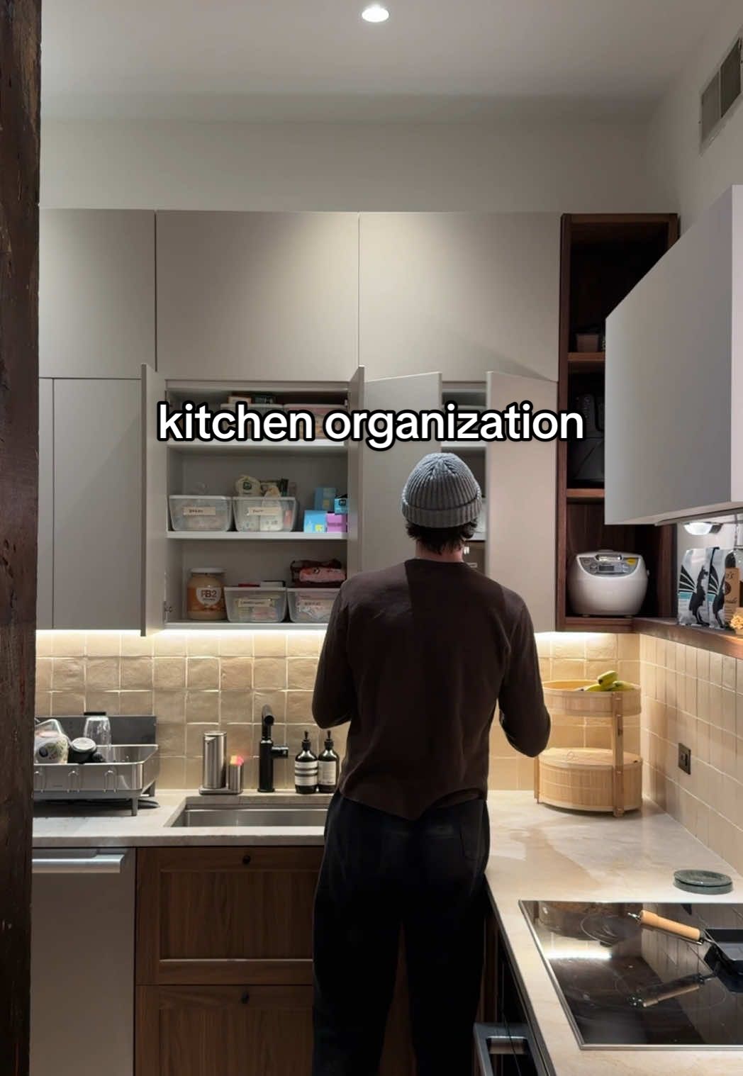 finally getting around to organizing my kitchen and it’s amazing what a difference some storage bins and labels can make! everything from produce to baking supplies feels organized and in its proper place #kitchen #kitchenorganization #ikea #organizedhome 