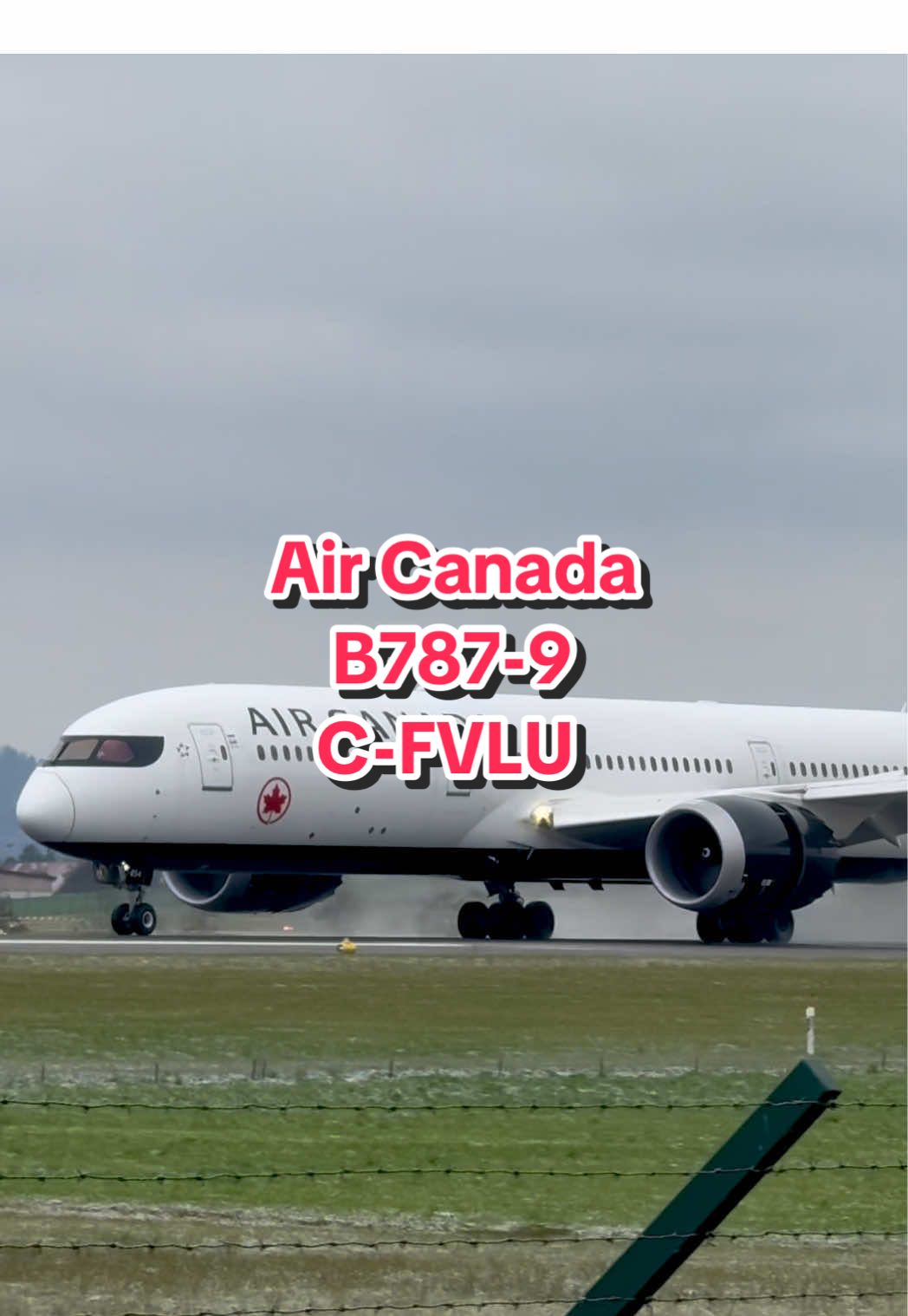 A single smooth motion from flare to rollout: Air Canada 787 landing in from Toronto ✈️🇨🇦 . 📍ZRH, 21.11.2025 #planespotting #boeing #avgeek #aviation #fyp 