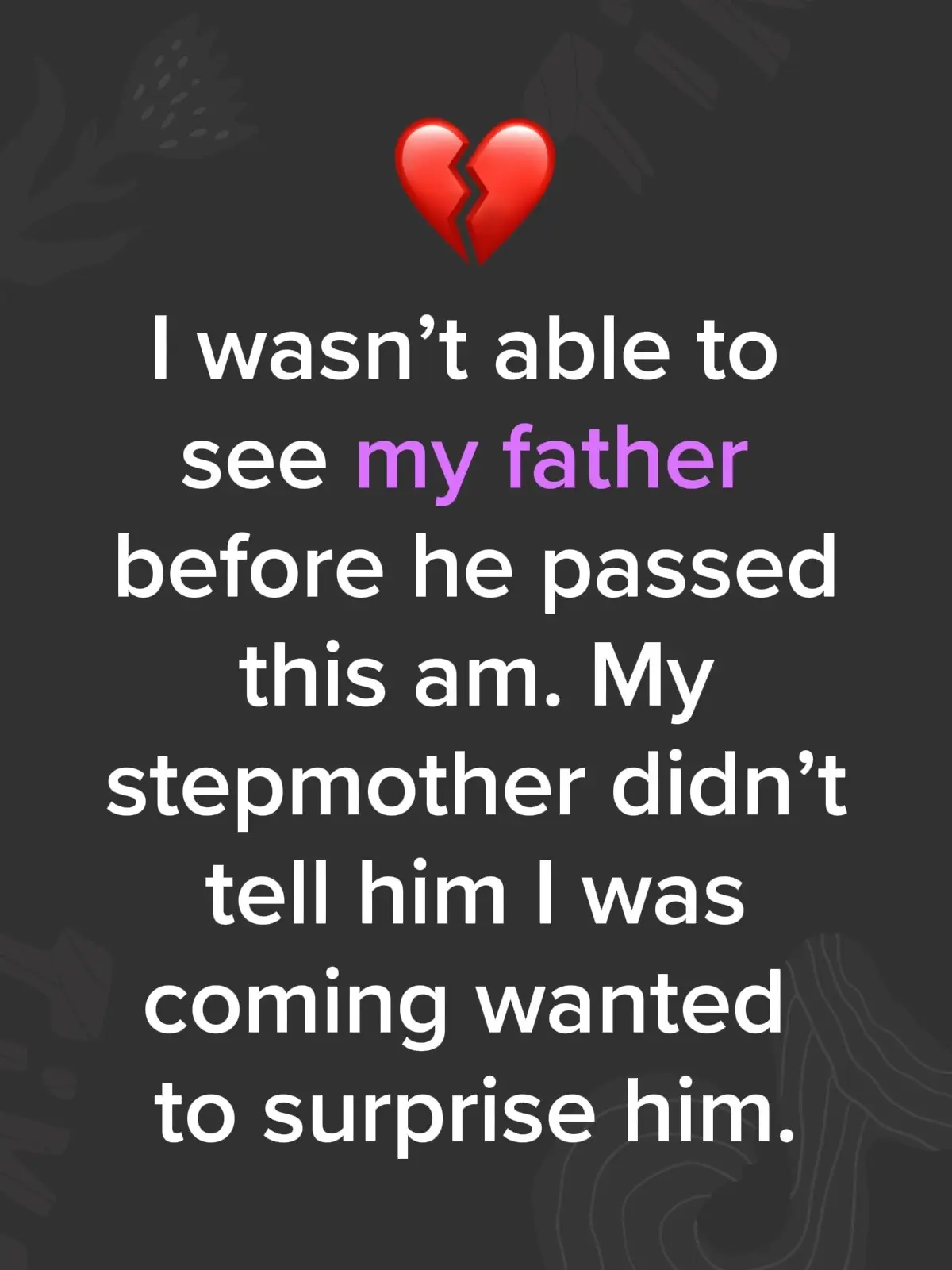 It hurts but he’s at peace, we are sitting with him now waiting on paperwork. Me and him made amends awhile ago and we talked Friday it was short but meaningful.
