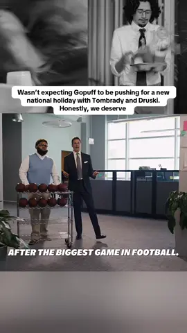 Wasn’t expecting @Gopuff pushing for a new national holiday with @Tom Brady @DRUSKI . Honestly, we deserve #SuperMondayOff #fyp #viral #druski #explore 