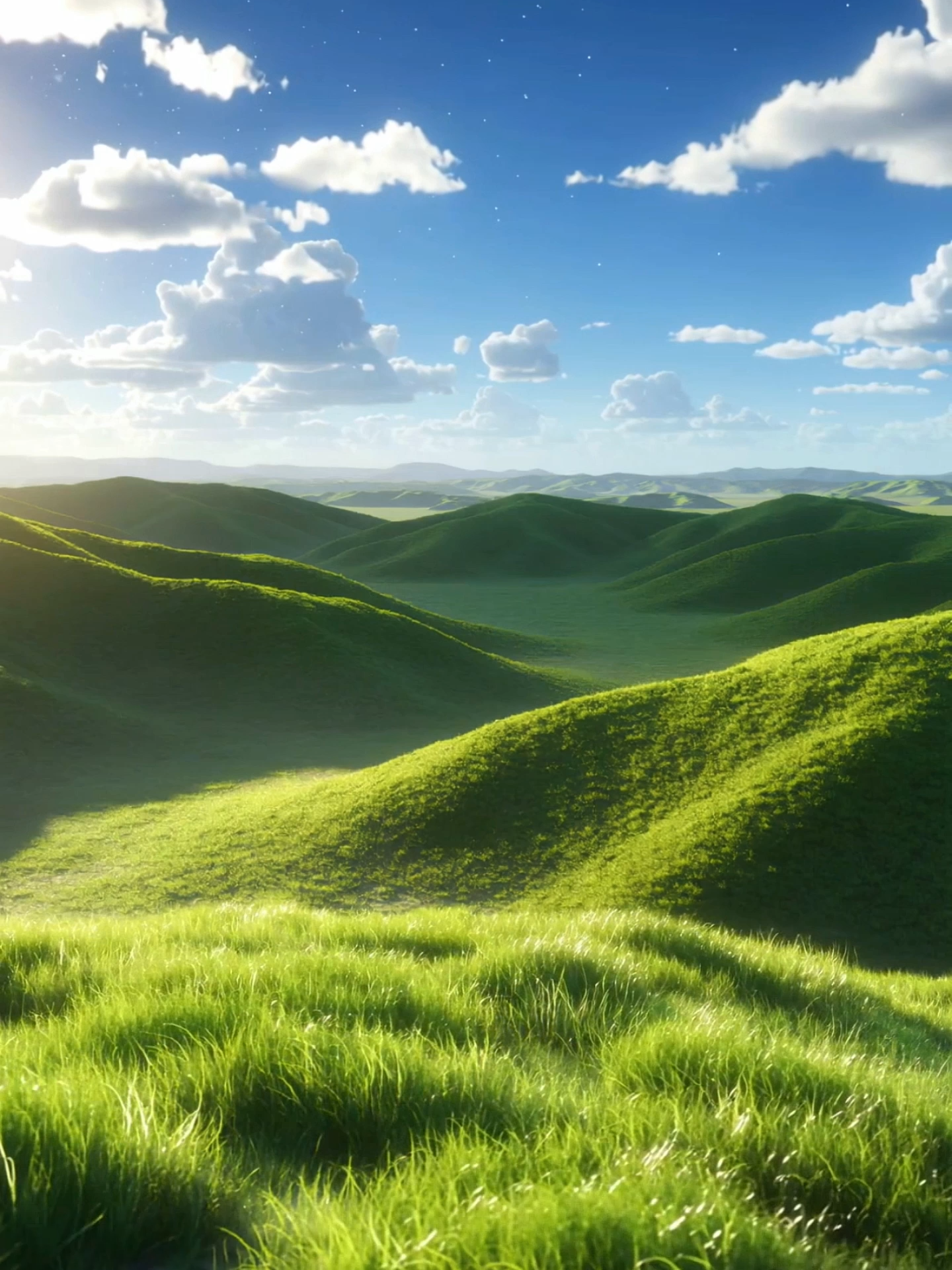 Live Wallpaper | Endless Green Horizons #rollinghills #livewallpaper #tranquil #calmingvibes #greenscenery #relaxing #aivideo #wallpapervideo