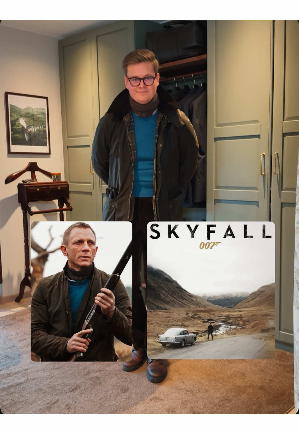 We’re talking James Bond. We’re talking Skyfall. And this might just be the most influential outfit in film history #menswear #jamesbond #skyfall #grwm #barbour 