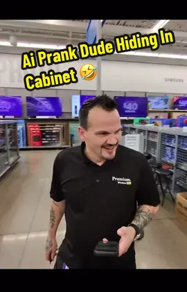 Follow me! ⬅️ Ai Prank Dude Hiding In Cabinet 🤣 #fahh #aiprank #aiofm 