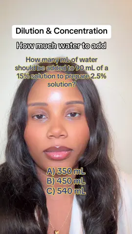 Can you solve this dilution problem? Calculating how much water to add #pharmacystudent #nursingstudent #dosagecalculations #calculation 