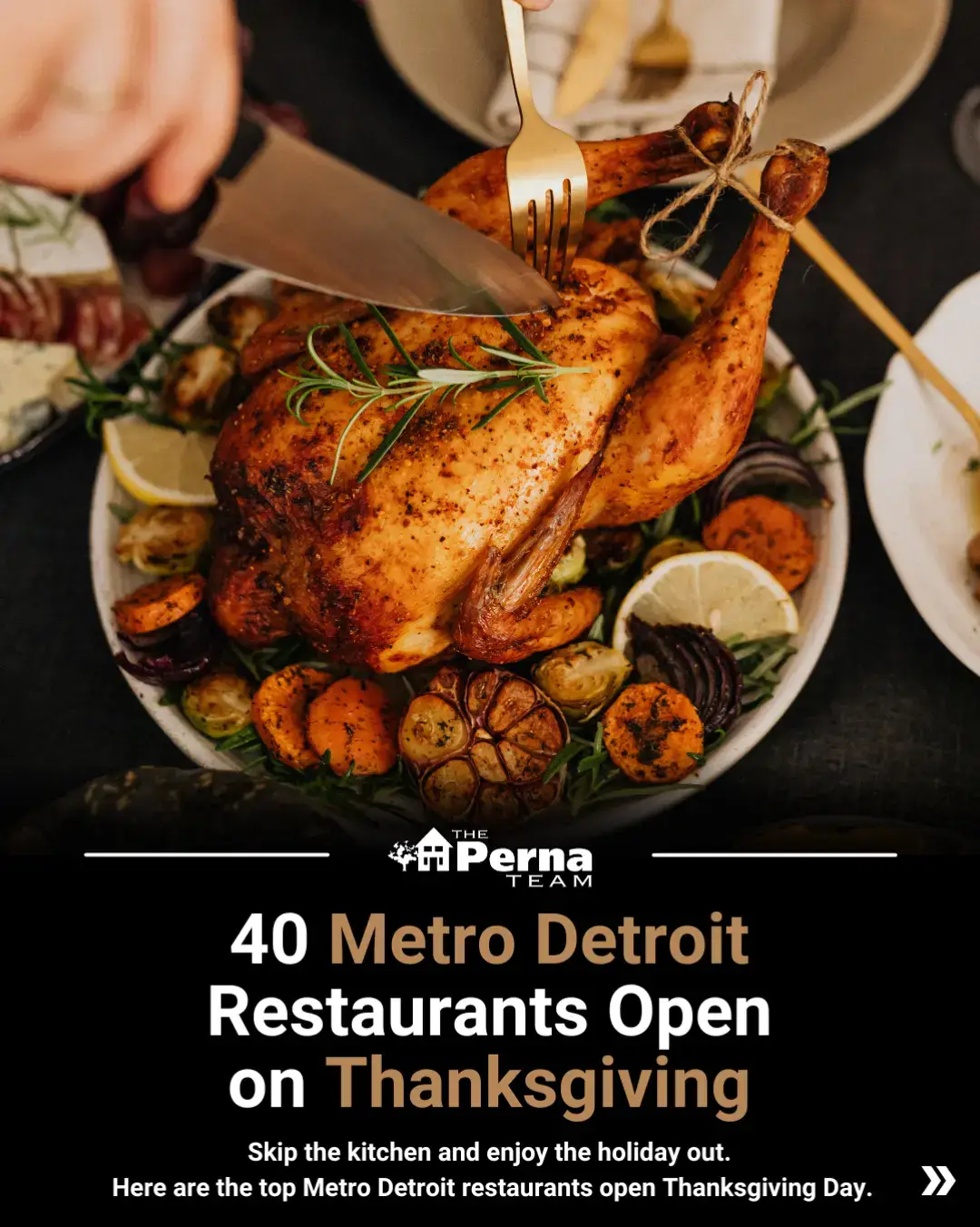 🦃 Skip the cooking this Thanksgiving. We found your table. From skyline brunches and historic mansions to soul food buffets and six-course dinners, here are 40 Metro Detroit restaurants open and serving Thanksgiving classics. If you haven’t made a reservation yet, now’s the time. Whether you’re looking for upscale, family-friendly, or just a solid plate of turkey and stuffing, there’s something on this list for every kind of Thanksgiving. Where are you eating this year? Tag your go-to spot in the comments. 👉 Follow @thepernateam for news, real estate, events, and everything Metro Detroit #metrodetroit #thanksgiving #restaurant