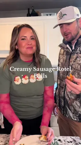 Sausage Rotel Balls I shared this a year ago and it was a big hit! Going to make them again this weekend! Recipe: 1 pound of breakfast sausage (I used maple) 1 block of softened cream cheese  1 cup of shredded cheddar cheese 1 & 3/4 cup of bisquick 1 can of drained rotel (I used mild) Bake in the oven at 400 degrees for 20-25 minutes  #sausage #creamcheese #cheese #appetizer #Recipe 