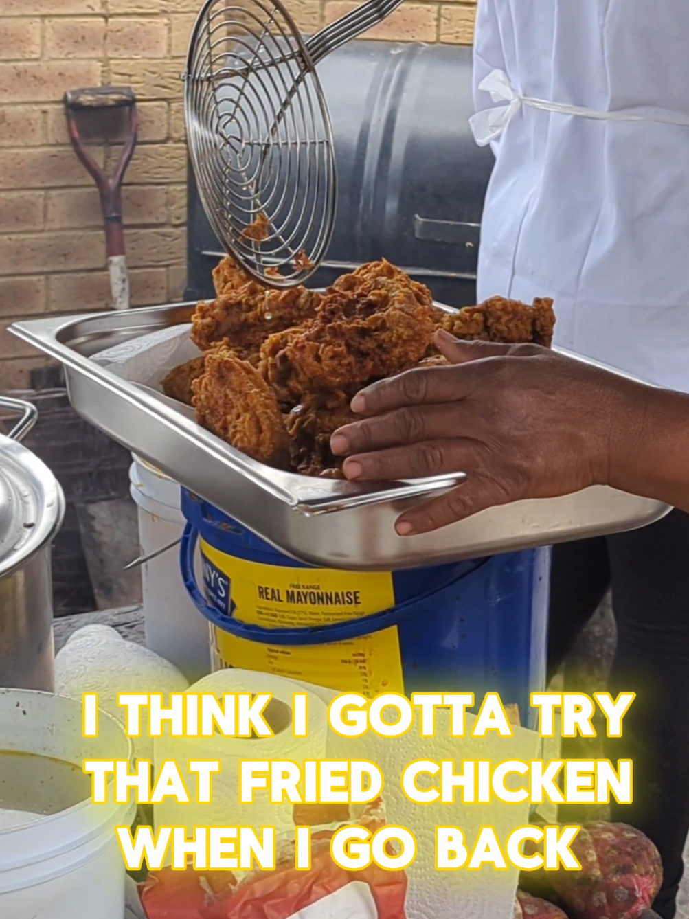 That fried chicken look good. clearing out my drafts and clips #friedchicken #chicken #riceandpeas 